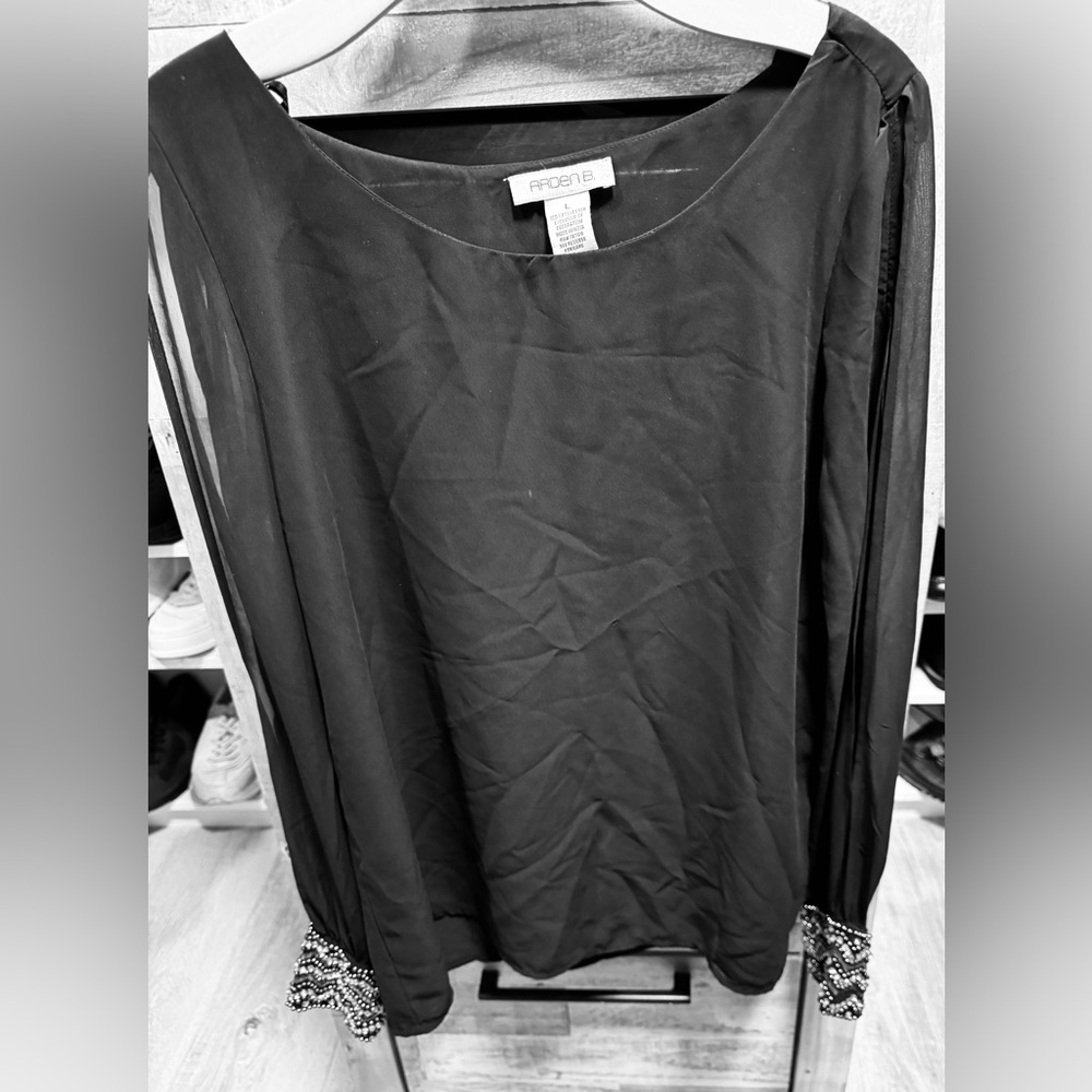 Arden B Black Blouse Classic Style